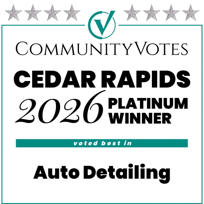 CommunityVotes Cedar Rapids 2026 Platinum Winner for Auto Detailing