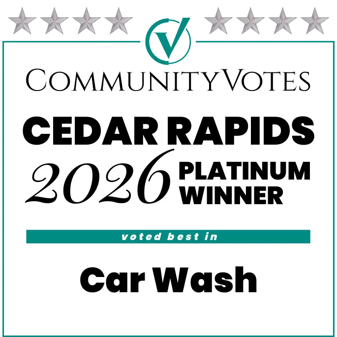 CommunityVotes Cedar Rapids 2026 Platinum Winner for Car Wash